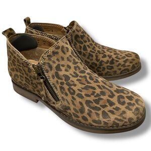 Hush Puppies Mazin Cayto Cheetah Print Zip Up Ankle Boots Booties
